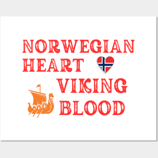 Norwegian Heart Viking Blod. Gift ideas for historical enthusiasts. Posters and Art